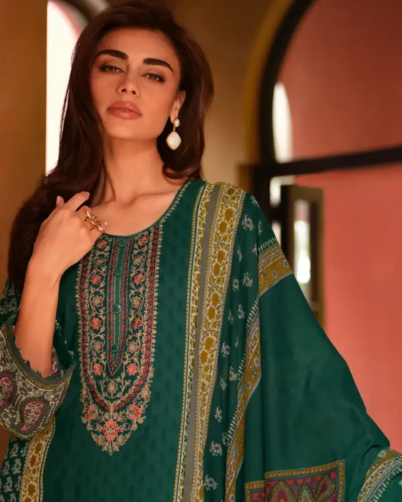 Dark Green Fancy Cotton Salwar