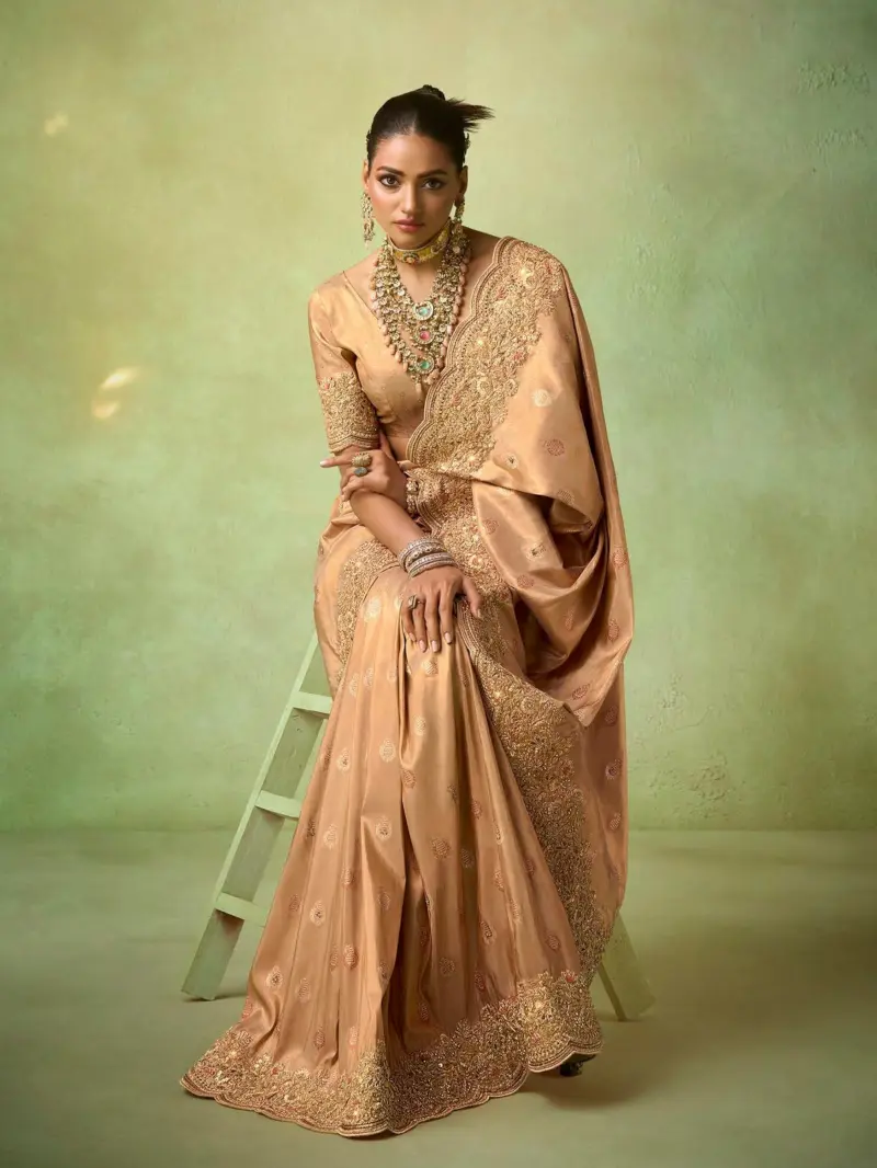 Pure Soft Tissue Saree with Kashmiri Kairi Mango Zari Weaving