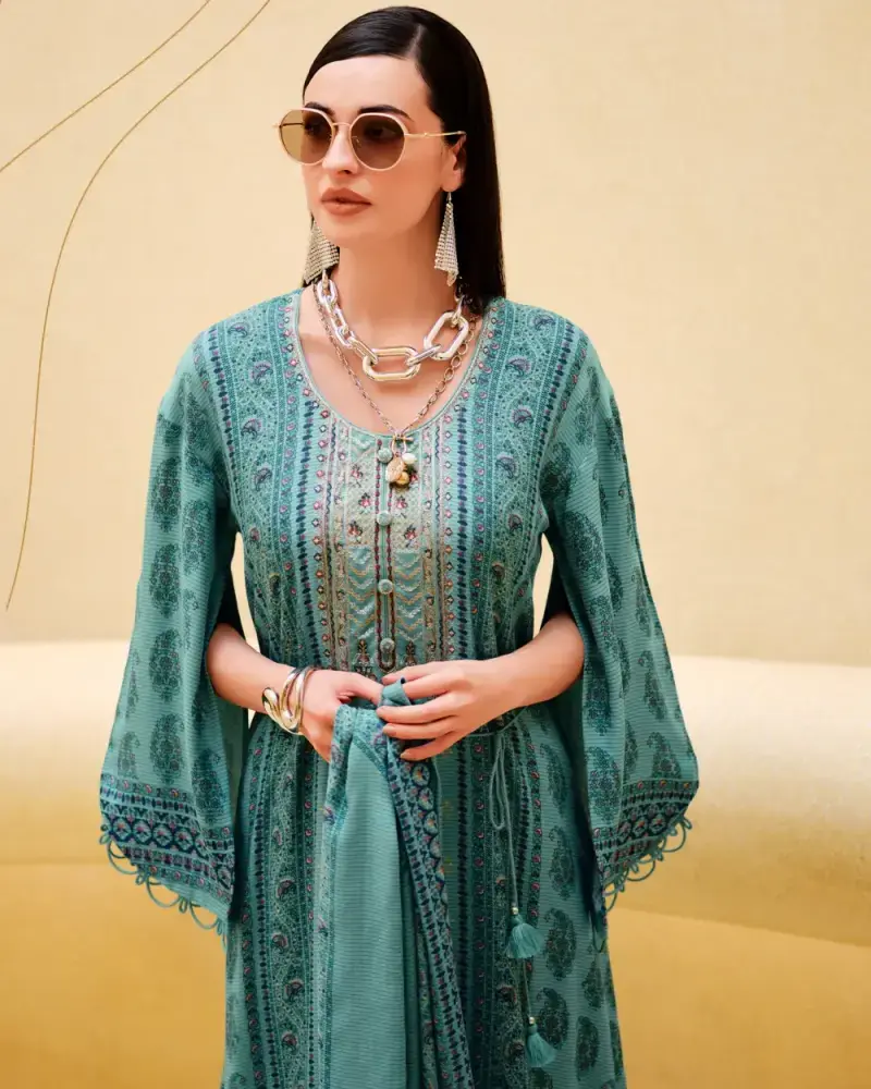 Sea Green Pashmina Suit