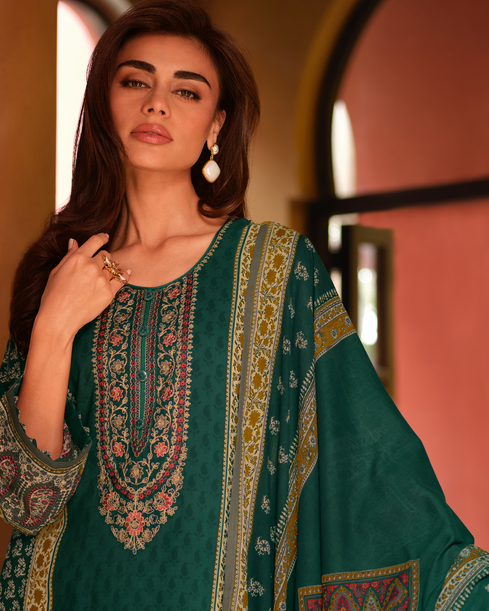 Dark Green Fancy Cotton Salwar