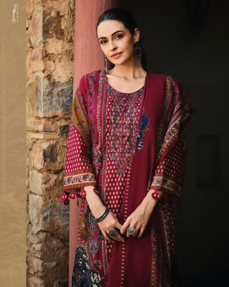 Maroon Cotton Fancy Suit – Lightweight Summer Style
