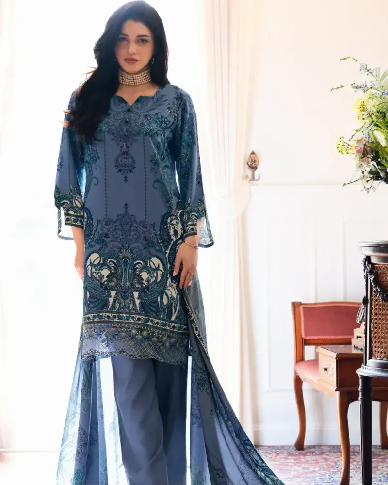 Blue Pashmina Suit